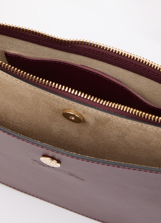 Longchamp Dames Épure crossbodytas van kalfsleer met verstelbare schouderriem in de kleur Bordeauxrood