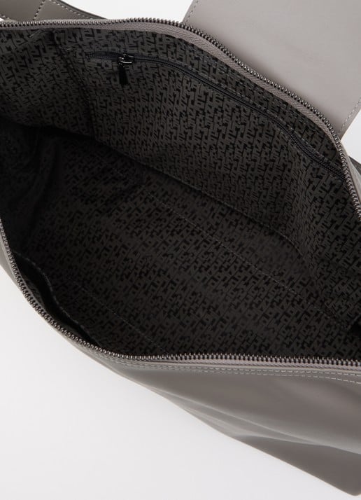Longchamp Dames Le Pliage Xtra schoudertas XL van leer in de kleur Grijs