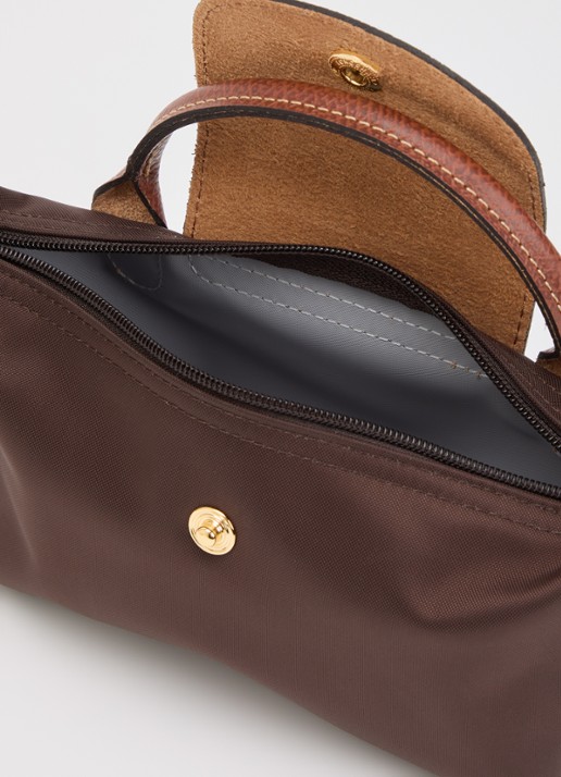 Longchamp Dames Le Pliage Orginal handtas met leren details in de kleur Donkerbruin