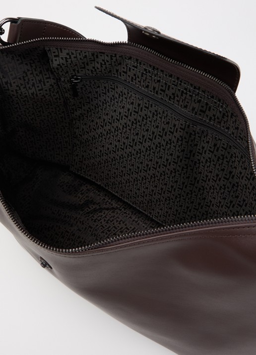 Longchamp Dames Le Pliage Xtra schoudertas XL van leer in de kleur Donkerbruin