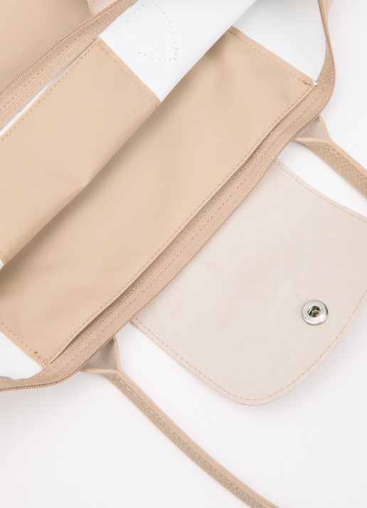 Longchamp Dames Le Pliage Original schoudertas M met details van leer in de kleur Beige
