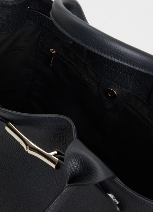Longchamp Dames Le Smart shopper L van leer in de kleur Zwart