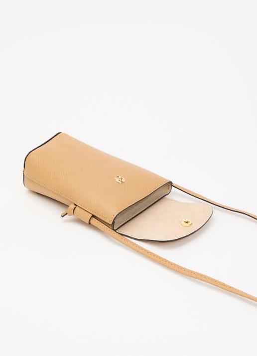 Longchamp Dames Épure crossbody telefoonhoes van leer in de kleur Maisgeel