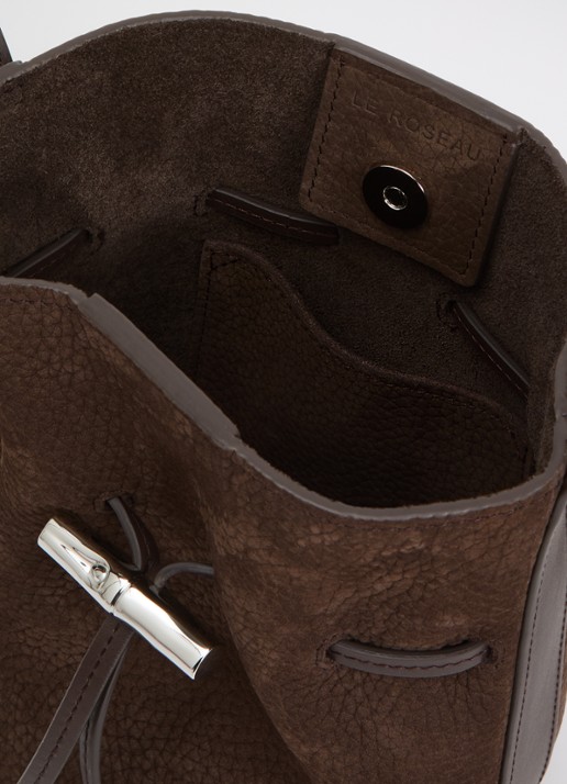 Longchamp Dames Le Roseau schoudertas S van nubuck in de kleur Bruin