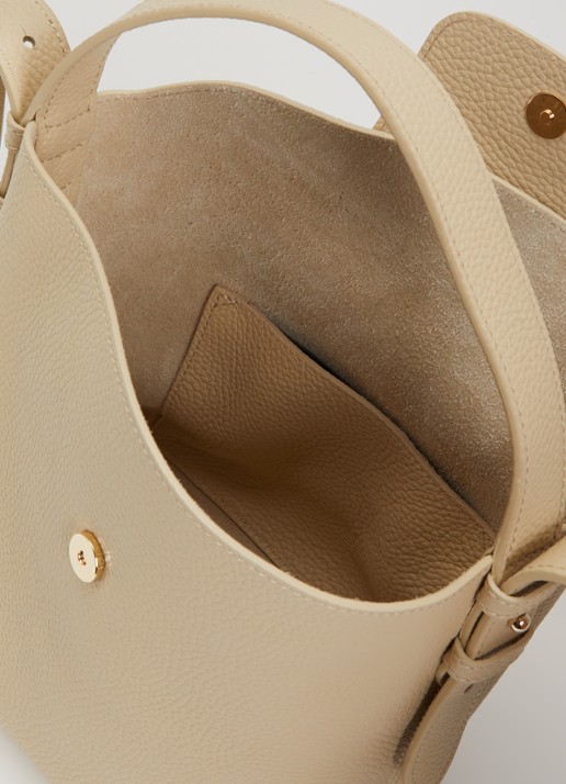 Longchamp Dames Le Cadence schoudertas S van leer in de kleur Creme