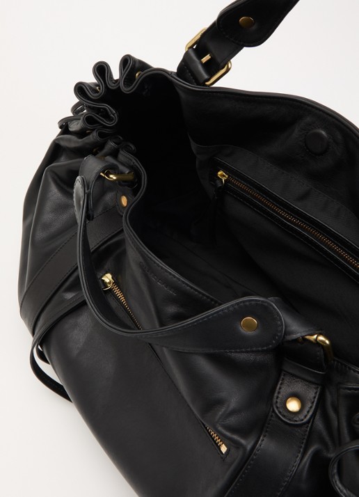 Gerard Darel Dames 72H weekendtas van leer in de kleur Zwart