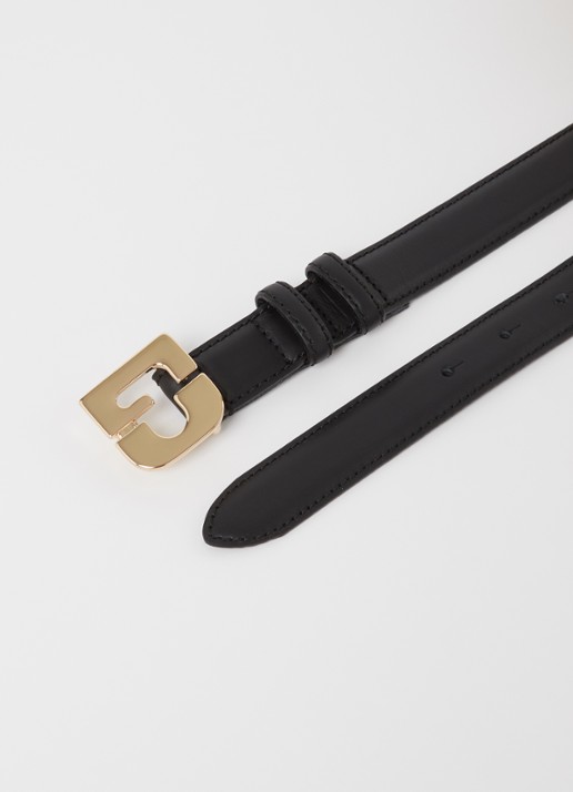 Gerard Darel Dames Le Lauren riem van leer met logo in de kleur Zwart