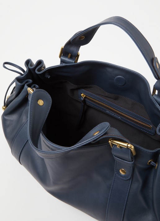 Gerard Darel Dames 24H handtas van kalfsleer in de kleur Donkerblauw