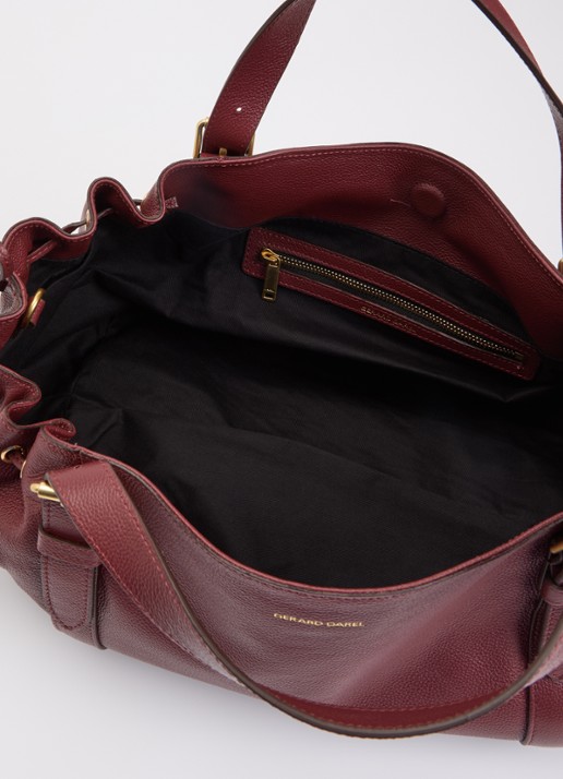 Gerard Darel Dames Le 24H handtas van leer met afneembare schouderriem in de kleur Bordeauxrood