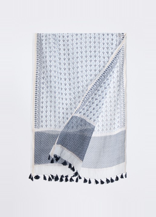 Gerard Darel Dames Dalma sjaal in zijdeblend 70 x 180 cm in de kleur Blauw