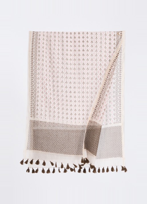 Gerard Darel Dames Dalma sjaal in zijdeblend 70 x 180 cm in de kleur Bruin