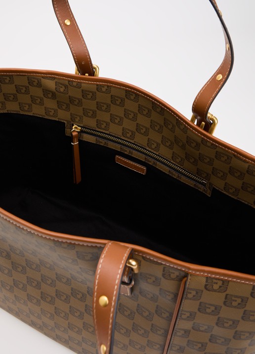 Gerard Darel Dames Simple Bag schoudertas van canvas met details van leer in de kleur Bruin