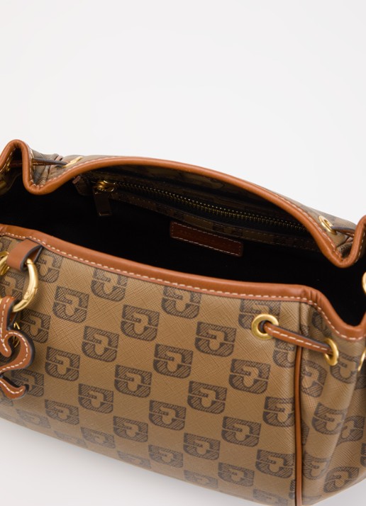 Gerard Darel Dames Le mini 24 schoudertas van canvas met details van leer en tasbedel in de kleur Bruin