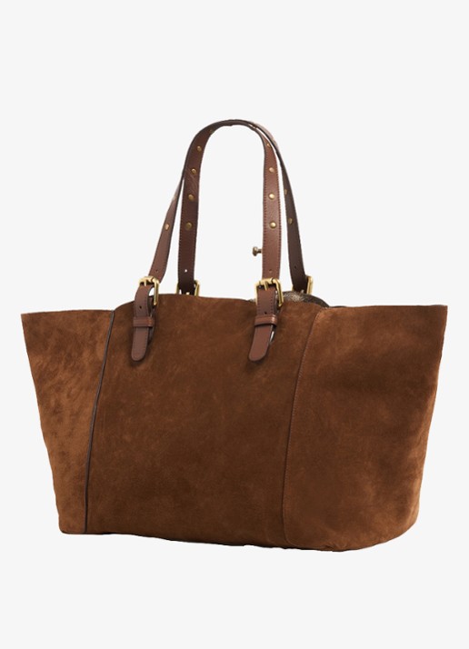 Gerard Darel Dames Simple Bag shopper van suéde in de kleur Camel