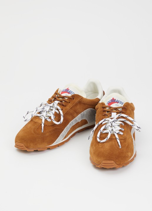 Dsquared2 Heren DC-642 sneaker van kalfssuède in de kleur Camel, maat: 44