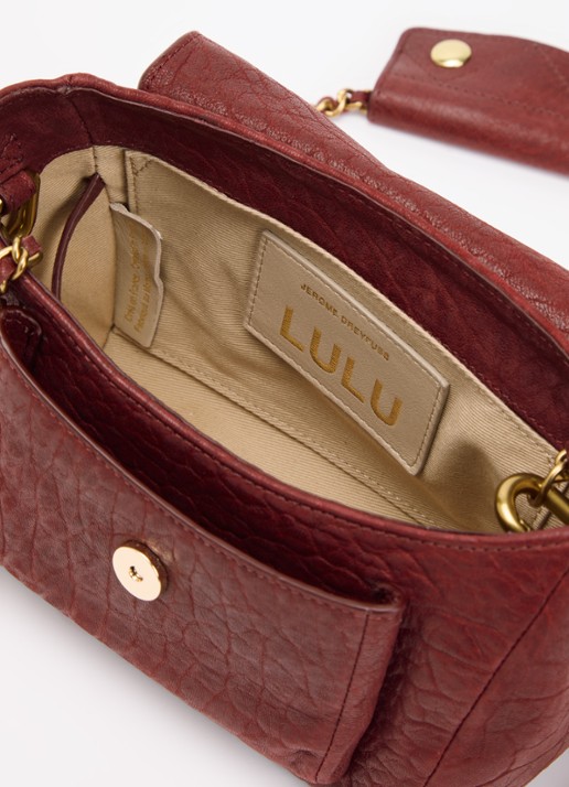 Jérôme Dreyfuss Dames Lulu S crossbodytas van lamsleer met afneembare schouderriem in de kleur Bordeauxrood, maat: 1SZ