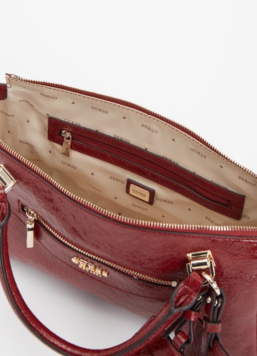 GUESS Dames Antonia handtas van imitatieleer met afneembare schouderriem in de kleur Rood, maat: 1SZ