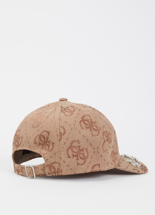 GUESS Dames Adrey pet met jacquard dessin in de kleur Beige, maat: 1SZ