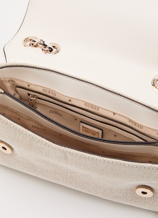 GUESS Dames Giully II crossbodytas met pailletten in de kleur Beige, maat: 1SZ