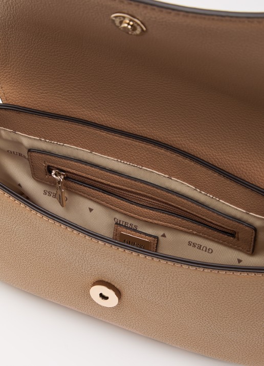 GUESS Dames Isola crossbody tas met logo en verstelbare schouderriem in de kleur Beige, maat: 1SZ