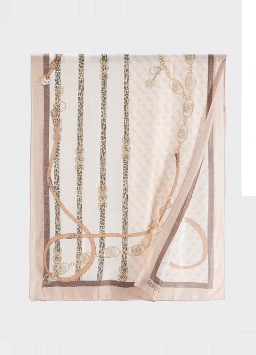 GUESS Dames 4G sjaal met glitter 180 x 70 cm in de kleur Taupe, maat: 1SZ
