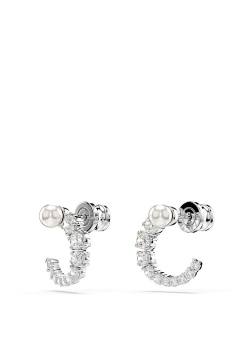 Swarovski Dames Matrix oorstekers met kristal in de kleur Zilver