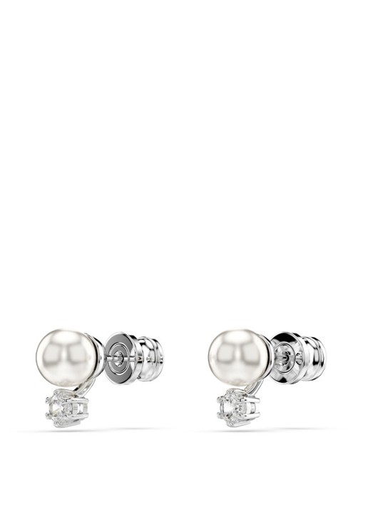 Swarovski Dames Matrix oorknopjes met kristal in de kleur Zilver