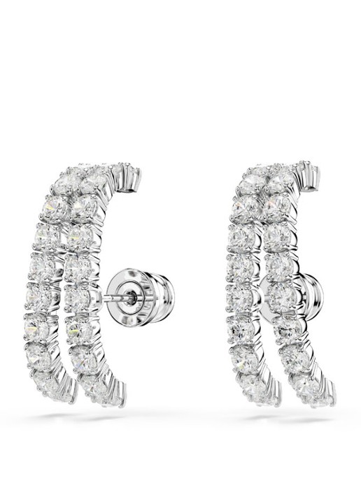 Swarovski Dames Matrix oorstekers met kristal in de kleur Zilver
