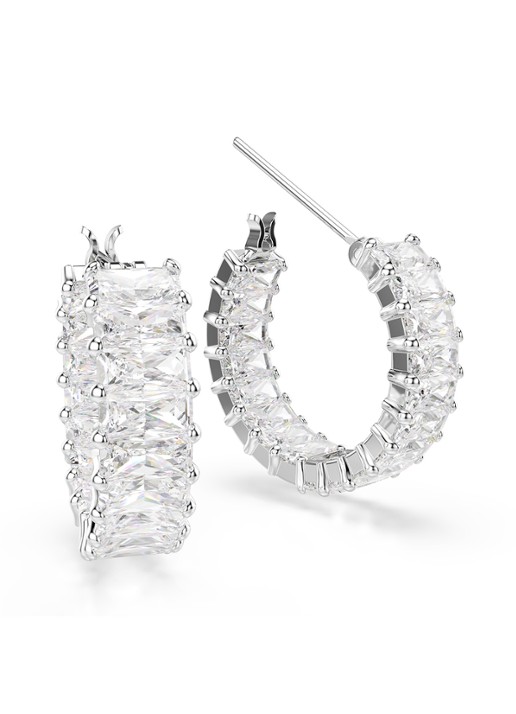 Swarovski Dames Matrix oorringen met zirkonia in de kleur Zilver