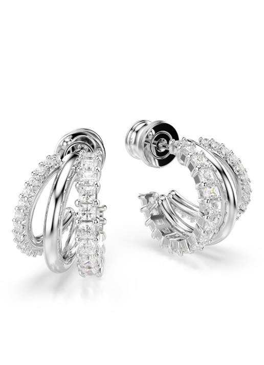Swarovski Dames Hyperbola oorringen met kristal in de kleur Zilver