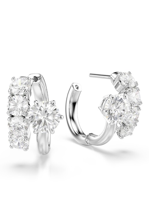Swarovski Dames Matrix oorringen met kristal in de kleur Zilver