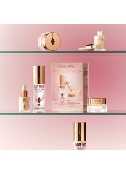 Charlotte Tilbury Immediate Skin Revival + Flawless Base Kit - travel size verzorgingsset Transparant 260gr. Cadeausets - Deal