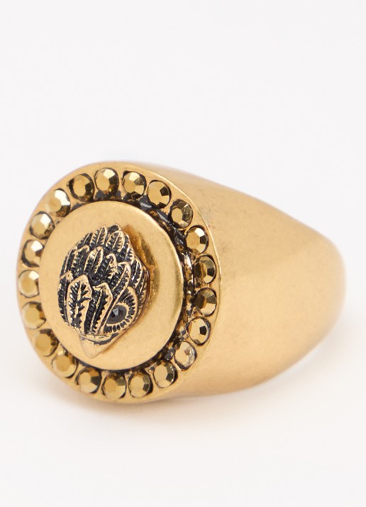 Kurt Geiger Dames Mansion ring met kristal in de kleur Goud, maat: M/L