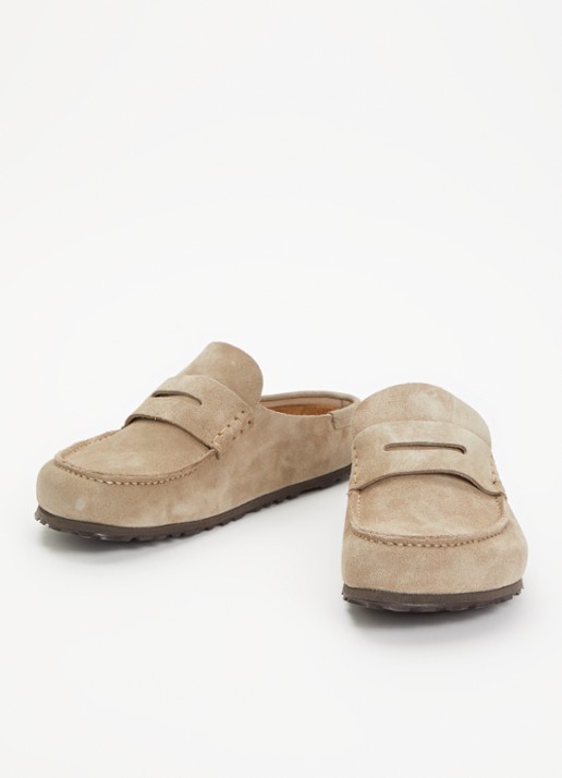 Birkenstock Heren Naples slip-on van suède in de kleur Khaki, maat: 46