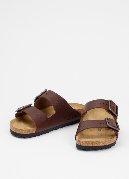 Birkenstock Heren Narrow Fit Arizona slipper van leer in de kleur Bruin, maat: 45