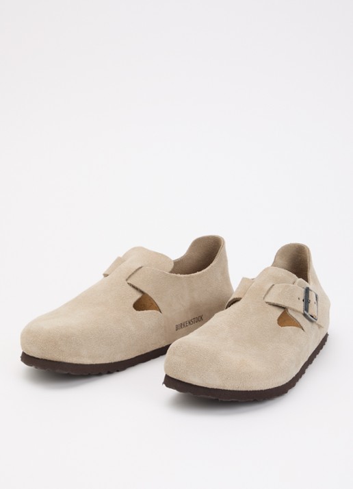 Birkenstock Dames London sandaal van suède in de kleur Khaki, maat: 36