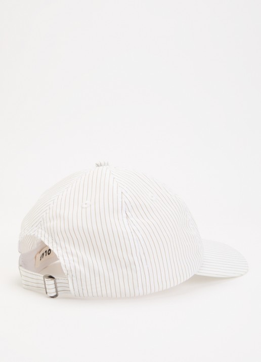 OLAF Dames Pet met streepprint en logoborduring in de kleur Gebroken wit, maat: OS