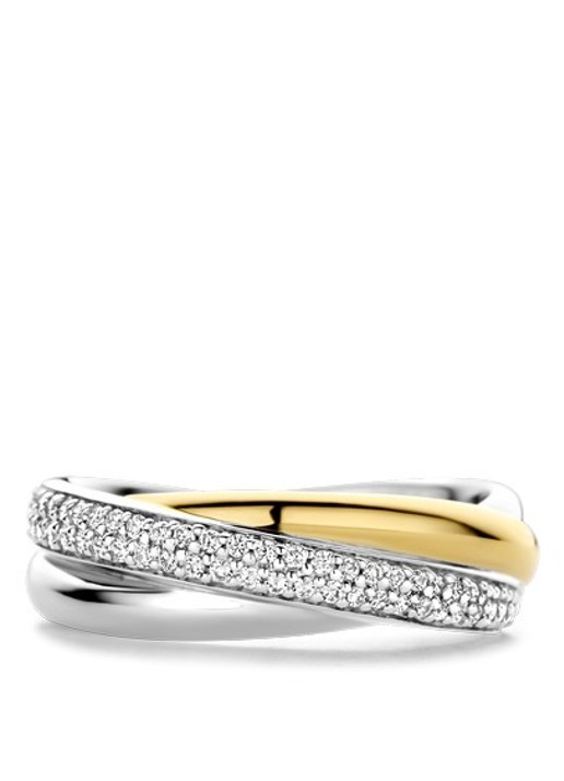 TI SENTO - Milano Dames Ring verguld 12343ZY in de kleur Zilver