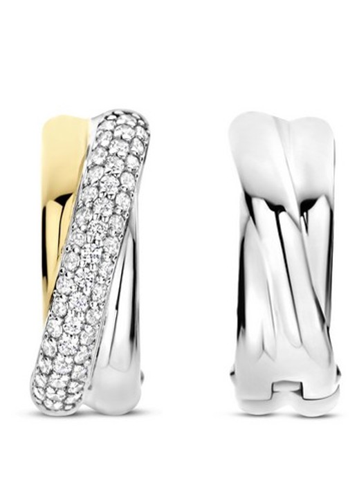 TI SENTO - Milano Dames Oorringen verguld 78012ZY in de kleur Zilver