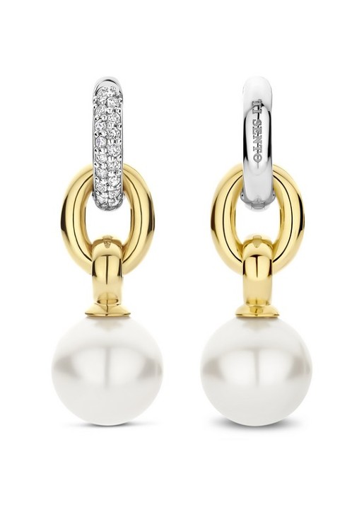 TI SENTO - Milano Dames Oorringen met parel 78016YP in de kleur Goud