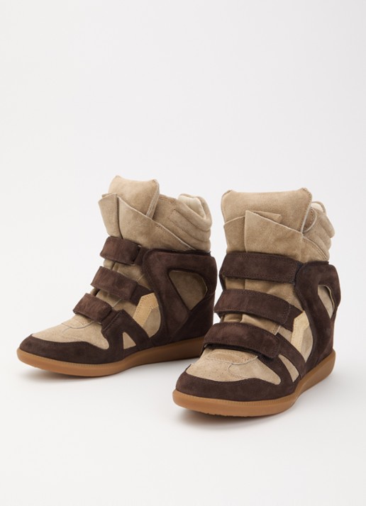 Isabel Marant Dames Bekett sneakerwedge van suéde in de kleur Chocoladebruin, maat: 37