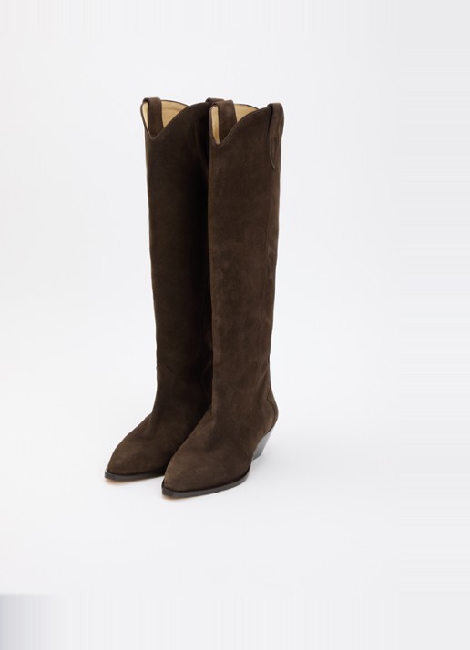 Isabel Marant Dames Denvee cowboylaars van kalfssuède in de kleur Chocoladebruin, maat: 41