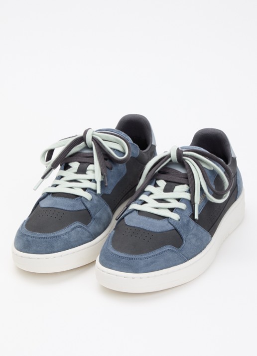 Axel Arigato Heren Dice Lo sneaker van nubuck met suède details in de kleur Staalblauw, maat: 45