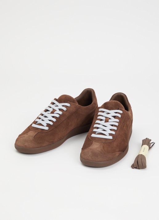 Axel Arigato Heren Zane sneaker van leer met suède details in de kleur Donkerbruin, maat: 43