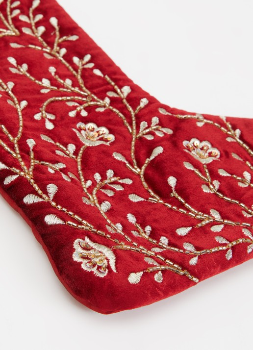 Shishi Velvet kerstsok 33 cm Donkerrood - Deal