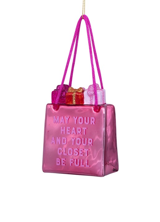 Vondels Shopping Bag kersthanger 8,5 cm Roze - Deal