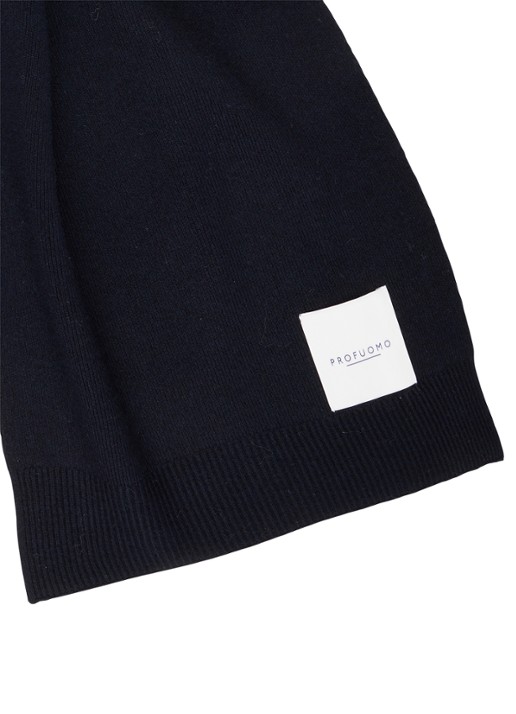 Profuomo Heren Sjaal van wol in de kleur Donkerblauw, maat: -