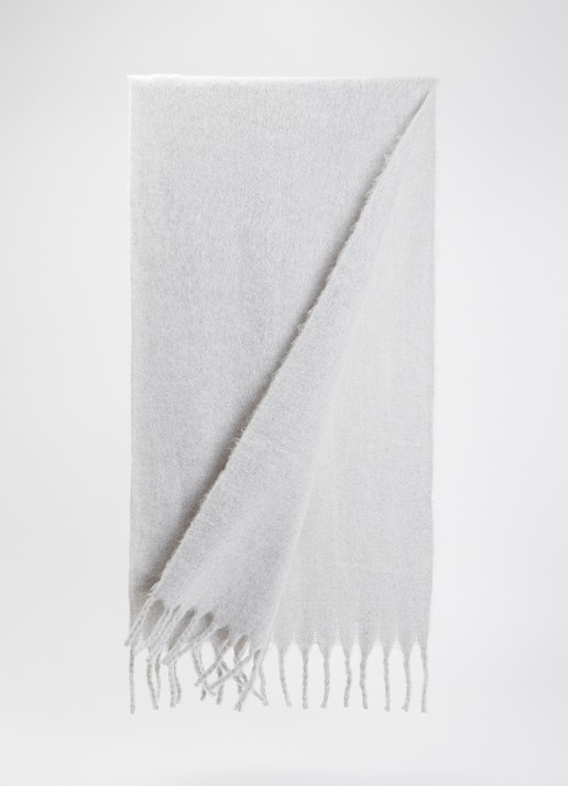 American Vintage Dames Zinaco sjaal in wolblend 180 x 50 cm in de kleur Lichtgrijs, maat: OS