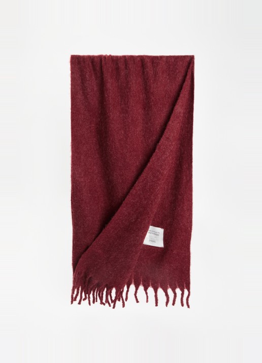 American Vintage Dames Zinaco sjaal in wolblend 180 x 50 cm in de kleur Bordeauxrood, maat: OS