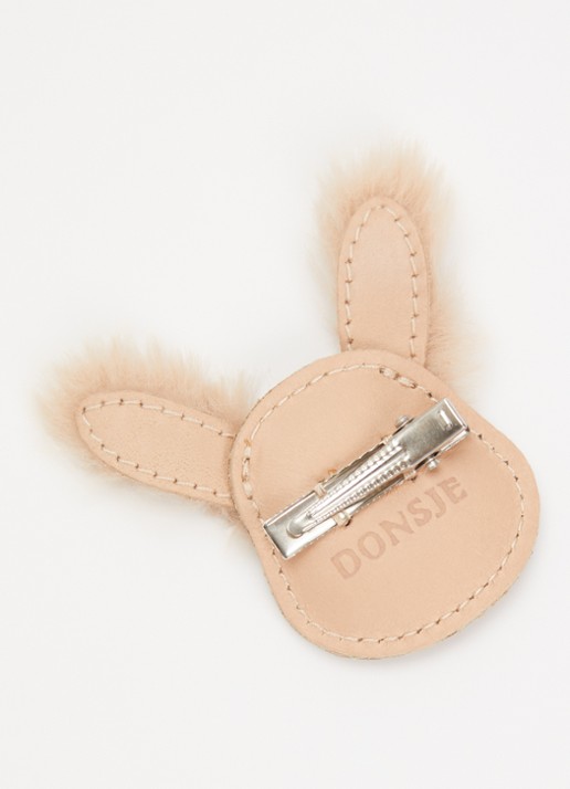 Donsje Amsterdam Meisjes Josy haarclip van leer in de kleur Bruin, maat: ONE SIZE